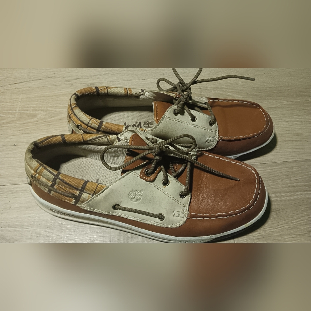 Timberland Brown and Cream Women's Loafers